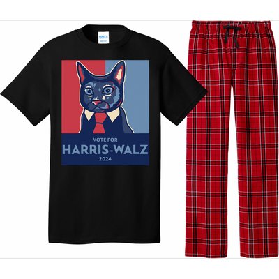 Vote For Harris Waltz 2024 Election Funny Cat Pajama Set