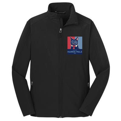 Vote For Harris Waltz 2024 Election Funny Cat Core Soft Shell Jacket