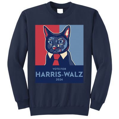 Vote For Harris Waltz 2024 Election Funny Cat Sweatshirt