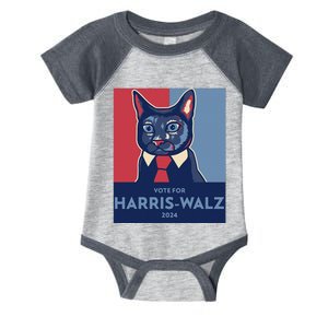 Vote For Harris Waltz 2024 Election Funny Cat Infant Baby Jersey Bodysuit