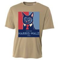 Vote For Harris Waltz 2024 Election Funny Cat Cooling Performance Crew T-Shirt