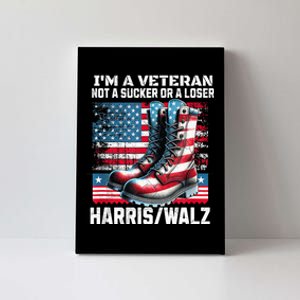 Veteran For Harris Walz Us Flag President 2024 Gift Canvas