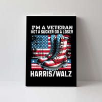 Veteran For Harris Walz Us Flag President 2024 Gift Canvas