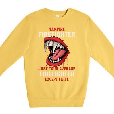 Vampire Firefighter Halloween Fire Scary Fire Marshal Gift Premium Crewneck Sweatshirt