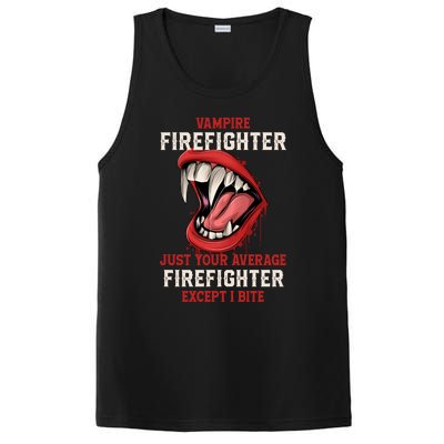 Vampire Firefighter Halloween Fire Scary Fire Marshal Gift PosiCharge Competitor Tank