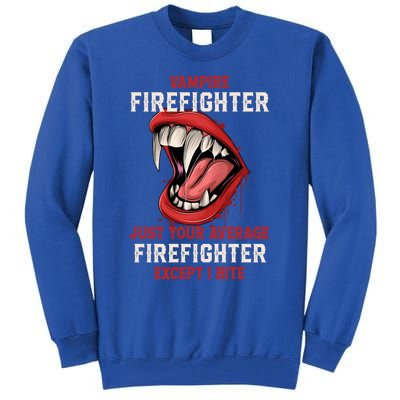 Vampire Firefighter Halloween Fire Scary Fire Marshal Gift Tall Sweatshirt