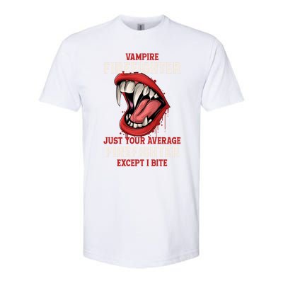 Vampire Firefighter Halloween Fire Scary Fire Marshal Gift Softstyle® CVC T-Shirt