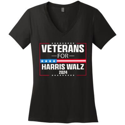 Veterans For Harris Walz 2024 Women's V-Neck T-Shirt