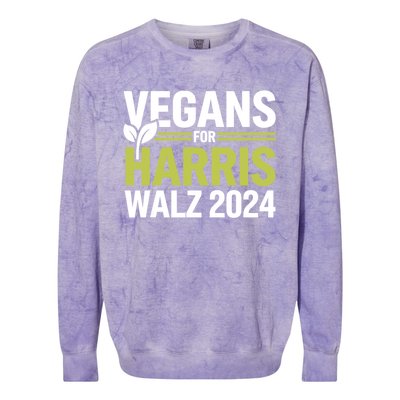 Vegans For Harris Waltz Walz 2024 Vegan For Kamala 2024 Colorblast Crewneck Sweatshirt