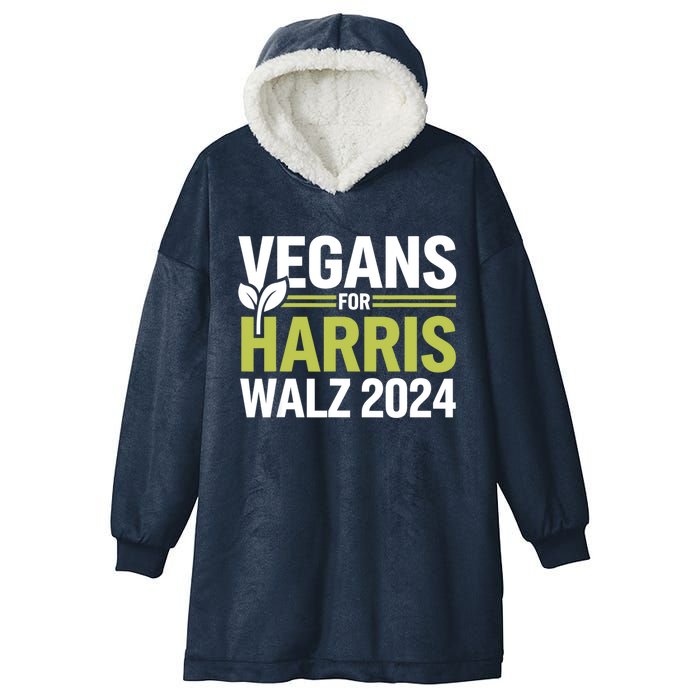 Vegans For Harris Waltz Walz 2024 Vegan For Kamala 2024 Hooded Wearable Blanket