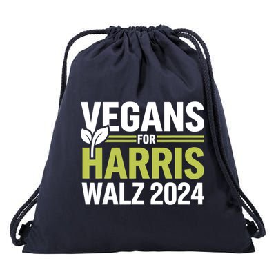 Vegans For Harris Waltz Walz 2024 Vegan For Kamala 2024 Drawstring Bag