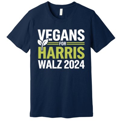 Vegans For Harris Waltz Walz 2024 Vegan For Kamala 2024 Premium T-Shirt