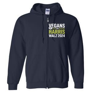 Vegans For Harris Waltz Walz 2024 Vegan For Kamala 2024 Full Zip Hoodie