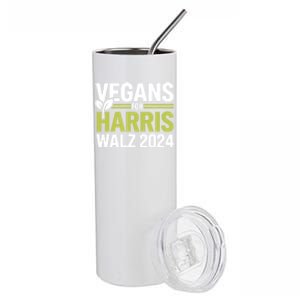 Vegans For Harris Waltz Walz 2024 Vegan For Kamala 2024 Stainless Steel Tumbler