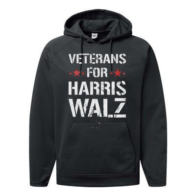 Veterans For Harris 2024 Kamala Harris Tim Walz Veteran Usa Performance Fleece Hoodie