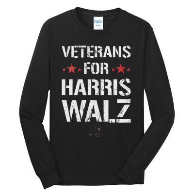 Veterans For Harris 2024 Kamala Harris Tim Walz Veteran Usa Tall Long Sleeve T-Shirt