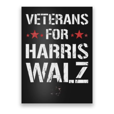 Veterans For Harris 2024 Kamala Harris Tim Walz Veteran Usa Poster