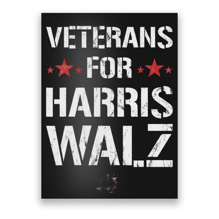 Veterans For Harris 2024 Kamala Harris Tim Walz Veteran Usa Poster