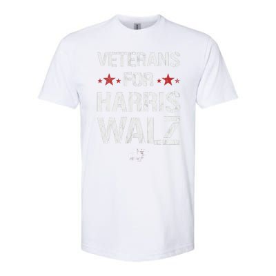 Veterans For Harris 2024 Kamala Harris Tim Walz Veteran Usa Softstyle CVC T-Shirt