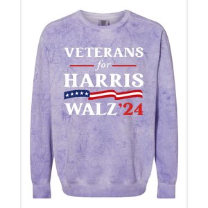 Veterans For Harris Walz 2024 Vote Tim Walz Kamala Harris Colorblast Crewneck Sweatshirt