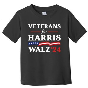 Veterans For Harris Walz 2024 Vote Tim Walz Kamala Harris Toddler T-Shirt