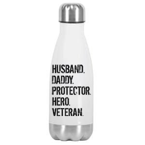 Veteran Father Husband Daddy Protector Hero Gift Stainless Steel Insulated Water Bottle