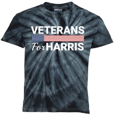 Veterans For Harris 2024 Military Vets Kamala Harris Kids Tie-Dye T-Shirt