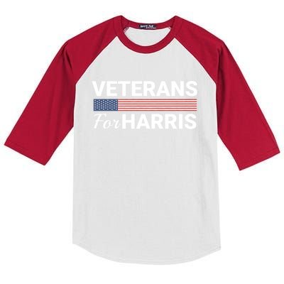 Veterans For Harris 2024 Military Vets Kamala Harris Kids Colorblock Raglan Jersey