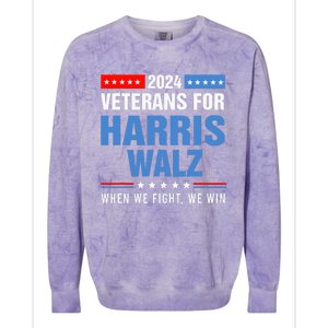 Veterans For Harris Walz 2024 Presidential Campaign Colorblast Crewneck Sweatshirt