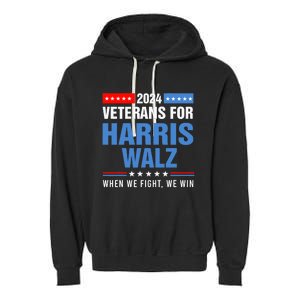 Veterans For Harris Walz 2024 Presidential Campaign Garment-Dyed Fleece Hoodie