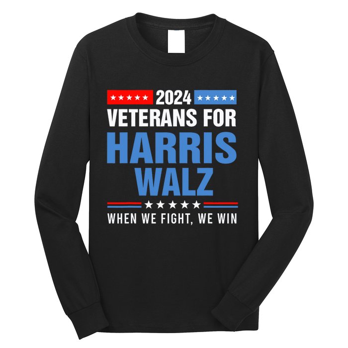 Veterans For Harris Walz 2024 Presidential Campaign Long Sleeve Shirt