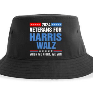 Veterans For Harris Walz 2024 Presidential Campaign Sustainable Bucket Hat