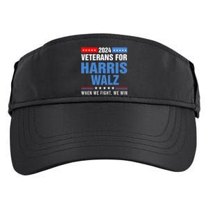 Veterans For Harris Walz 2024 Presidential Campaign Adult Drive Performance Visor