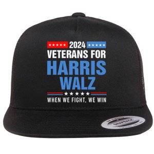 Veterans For Harris Walz 2024 Presidential Campaign Flat Bill Trucker Hat