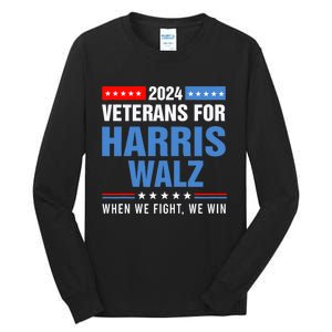 Veterans For Harris Walz 2024 Presidential Campaign Tall Long Sleeve T-Shirt