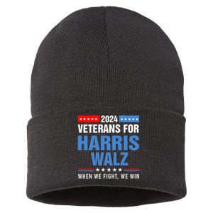 Veterans For Harris Walz 2024 Presidential Campaign Sustainable Knit Beanie