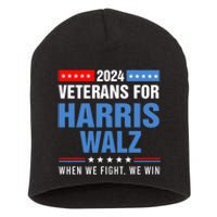 Veterans For Harris Walz 2024 Presidential Campaign Short Acrylic Beanie