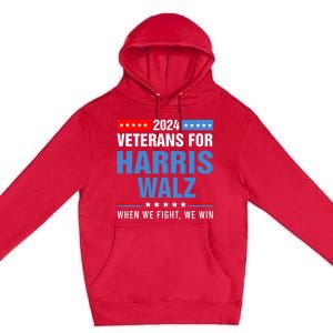 Veterans For Harris Walz 2024 Presidential Campaign Premium Pullover Hoodie