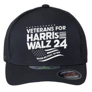 Veterans For Harris Walz 2024 Vote Blue Democrat Flexfit Unipanel Trucker Cap