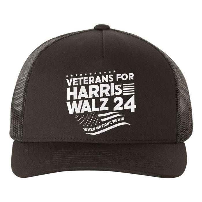 Veterans For Harris Walz 2024 Vote Blue Democrat Yupoong Adult 5-Panel Trucker Hat