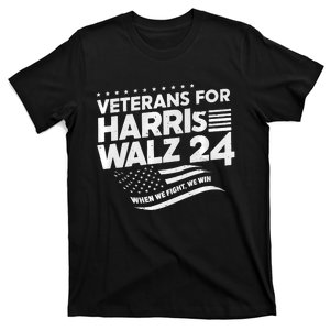 Veterans For Harris Walz 2024 Vote Blue Democrat T-Shirt