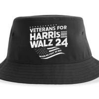 Veterans For Harris Walz 2024 Vote Blue Democrat Sustainable Bucket Hat