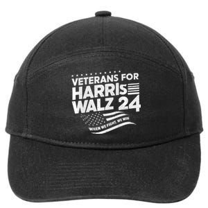 Veterans For Harris Walz 2024 Vote Blue Democrat 7-Panel Snapback Hat