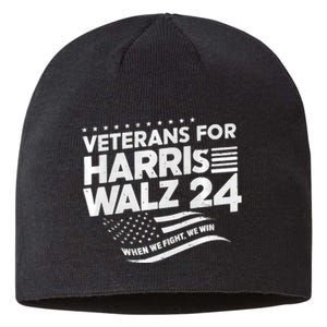 Veterans For Harris Walz 2024 Vote Blue Democrat Sustainable Beanie