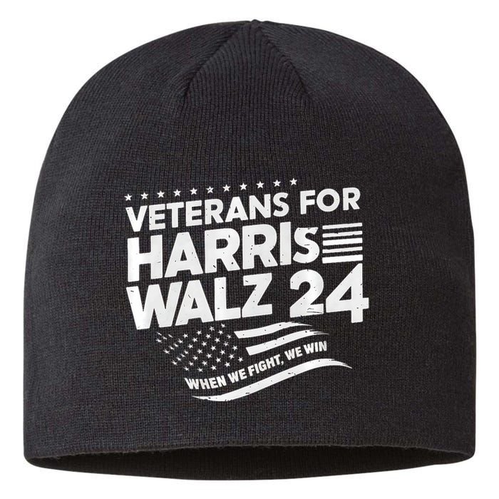 Veterans For Harris Walz 2024 Vote Blue Democrat Sustainable Beanie