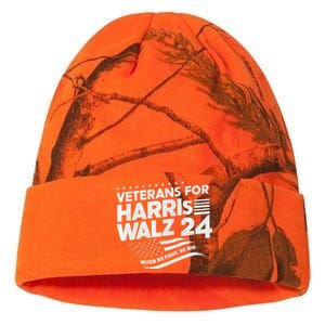 Veterans For Harris Walz 2024 Vote Blue Democrat Kati Licensed 12" Camo Beanie