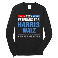 Veterans For Harris Walz 2024 Presidential Campaign Long Sleeve Shirt