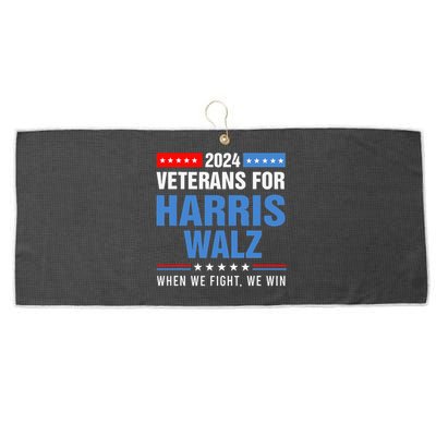 Veterans For Harris Walz 2024 Presidential Campaign Large Microfiber Waffle Golf Towel