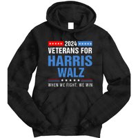 Veterans For Harris Walz 2024 Presidential Campaign Tie Dye Hoodie