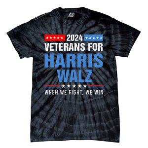 Veterans For Harris Walz 2024 Presidential Campaign Tie-Dye T-Shirt